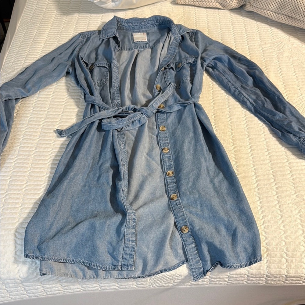 Light Blue Denim Shirt Dress